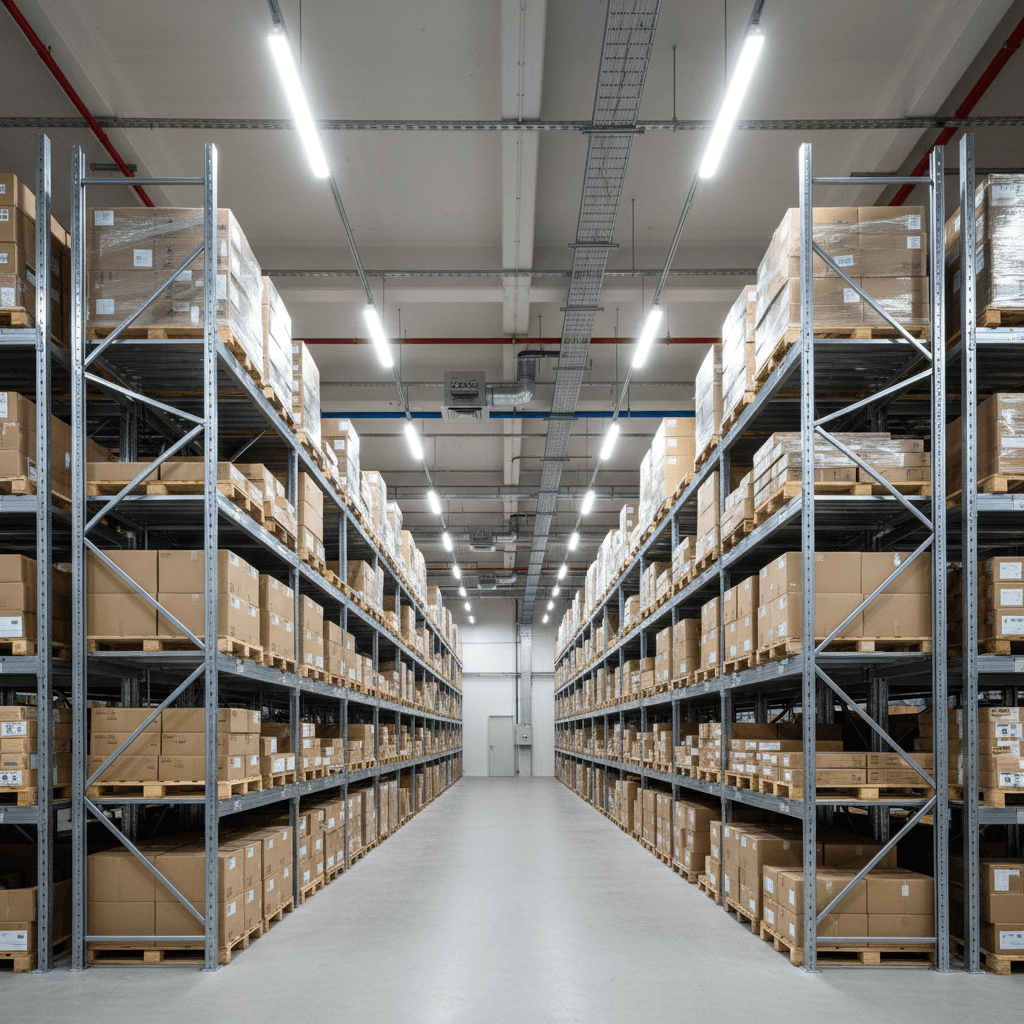 Secure bonded warehouse storage facility interior