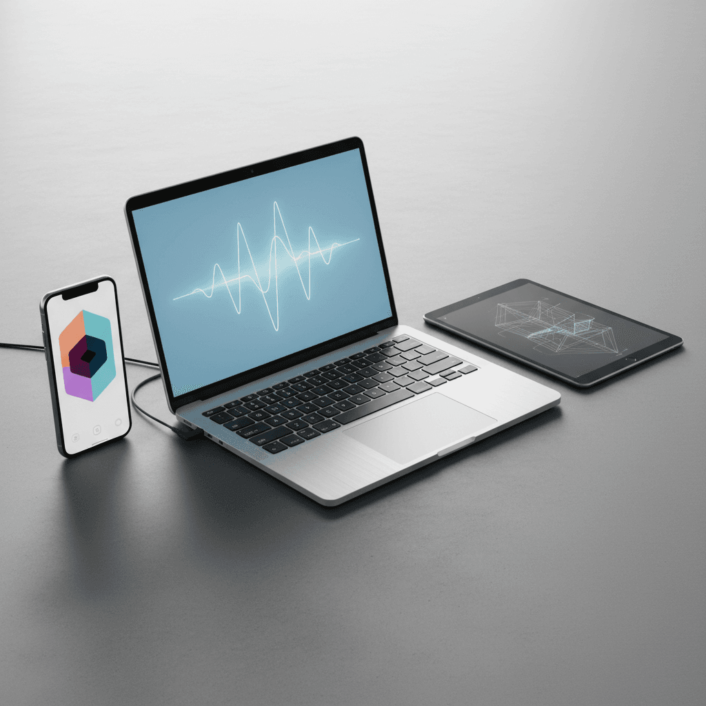 Laptop, smartphone, and tablet product display